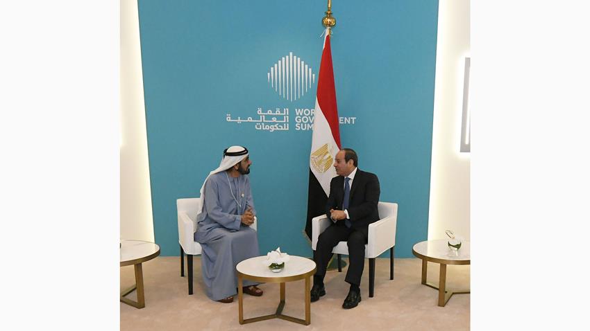 الرئيس عبد الفتاح السيسي يلتقي نائب رئيس دولة الإمارات رئيس مجلس الوزراء حاكم إمارة دبي