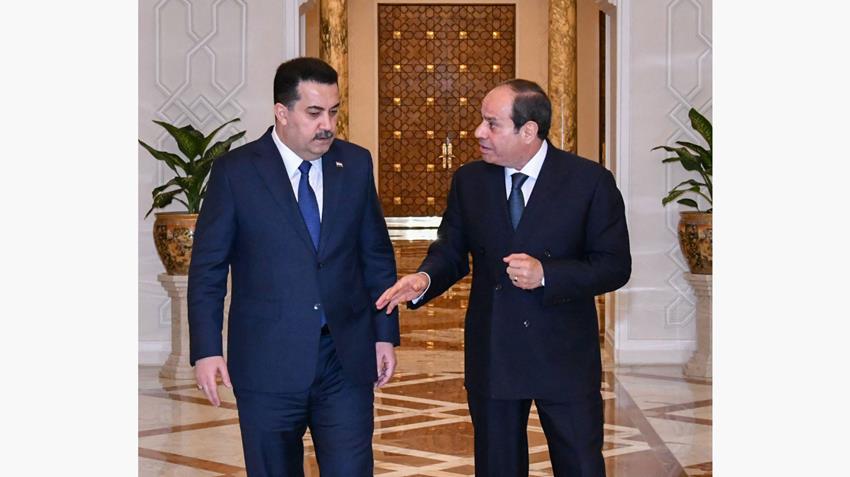 الرئيس عبد الفتاح السيسي يستقبل رئيس وزراء العراق