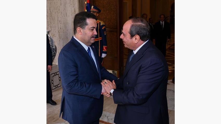 الرئيس عبد الفتاح السيسي يستقبل رئيس وزراء العراق
