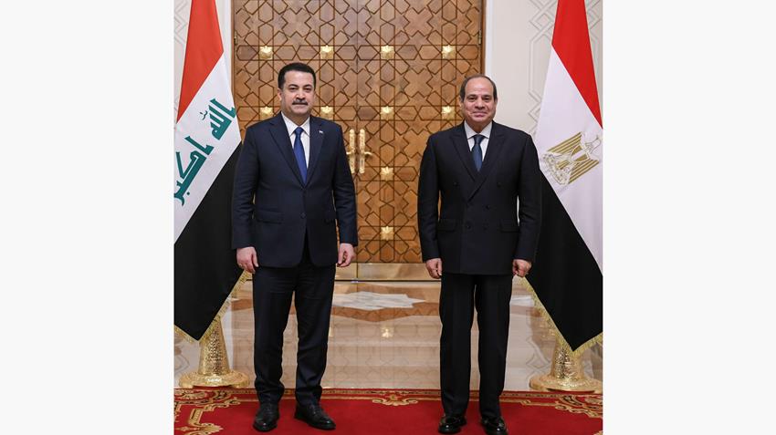 الرئيس عبد الفتاح السيسي يستقبل رئيس وزراء العراق