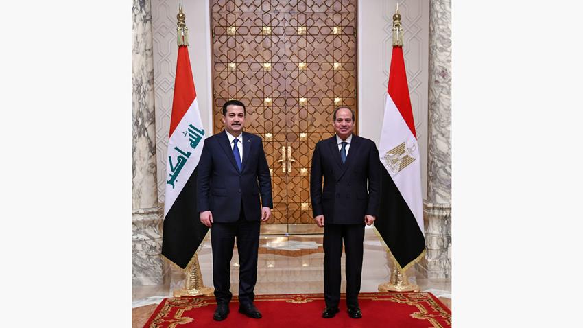 الرئيس عبد الفتاح السيسي يستقبل رئيس وزراء العراق
