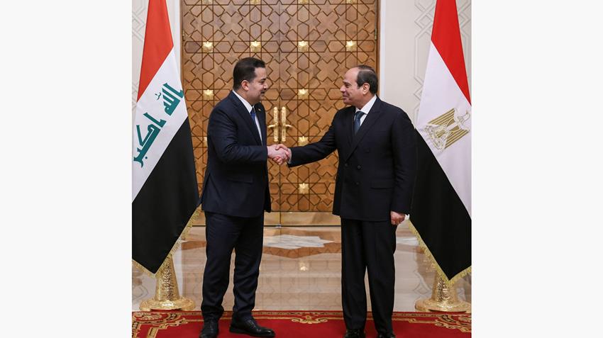 الرئيس عبد الفتاح السيسي يستقبل رئيس وزراء العراق