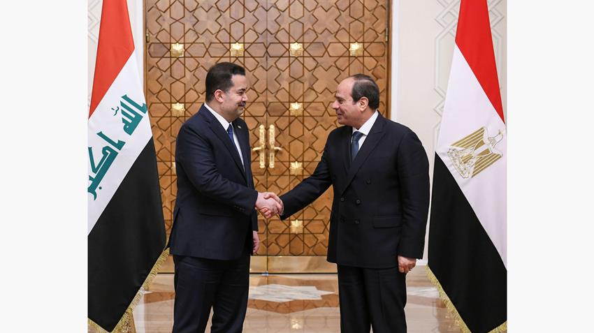 الرئيس عبد الفتاح السيسي يستقبل رئيس وزراء العراق