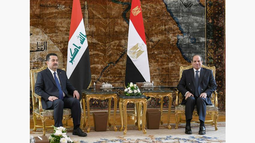 الرئيس عبد الفتاح السيسي يستقبل رئيس وزراء العراق
