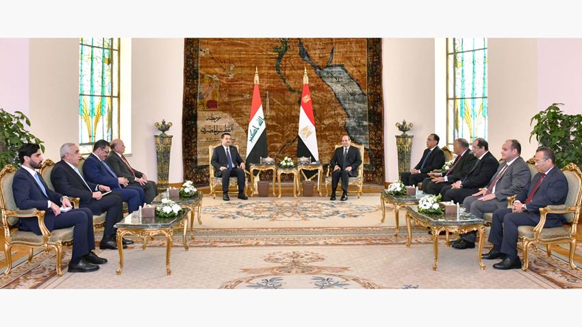 الرئيس عبد الفتاح السيسي يستقبل رئيس وزراء العراق