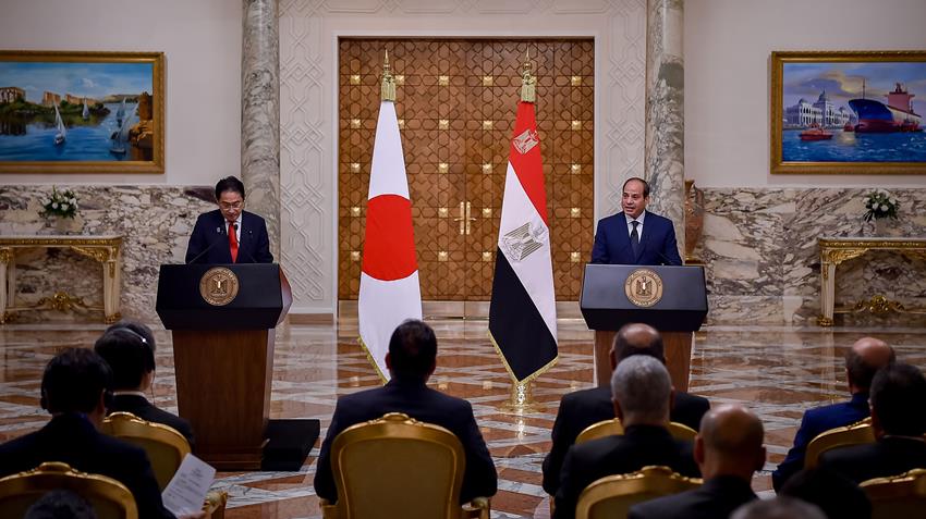 كلمة الرئيس عبد الفتاح السيسي خلال المؤتمر الصحفي المشترك مع رئيس وزراء اليابان