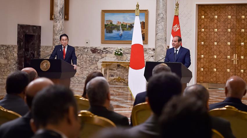 كلمة الرئيس عبد الفتاح السيسي خلال المؤتمر الصحفي المشترك مع رئيس وزراء اليابان