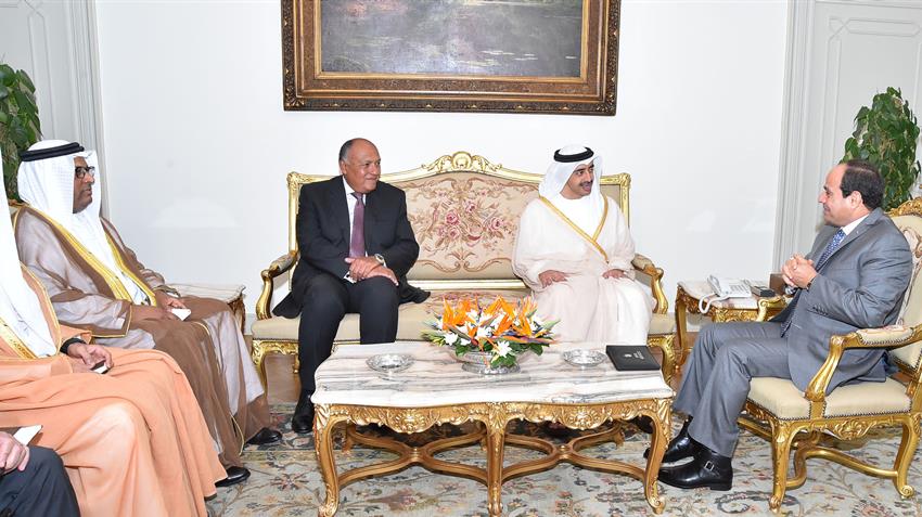 اِستقبل الرئيس عبد الفتاح السيسي اليوم سمو الشيخ عبدالله بن زايد آل نهيان وزير الخارجية الإماراتي.