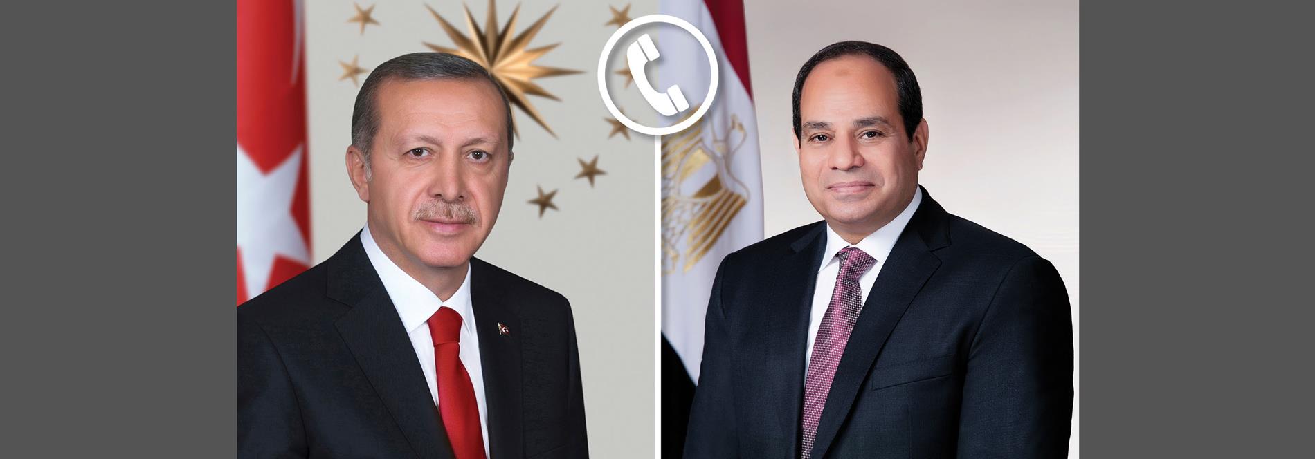 الرئيس عبد الفتاح السيسي يجري اتصالًا هاتفيًا مع الرئيس التركي