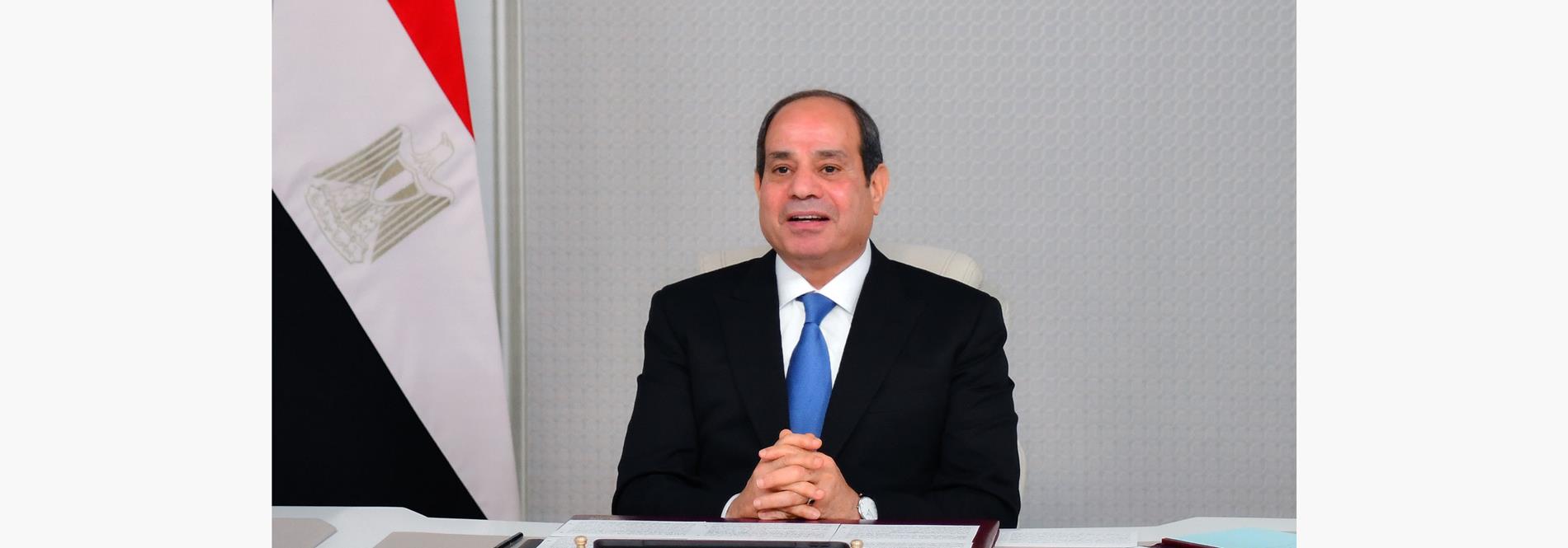 الرئيس عبد الفتاح السيسي يشارك عبر تقنية الفيديو كونفرانس في اجتماع مع عدد من الرؤساء الأفارقة