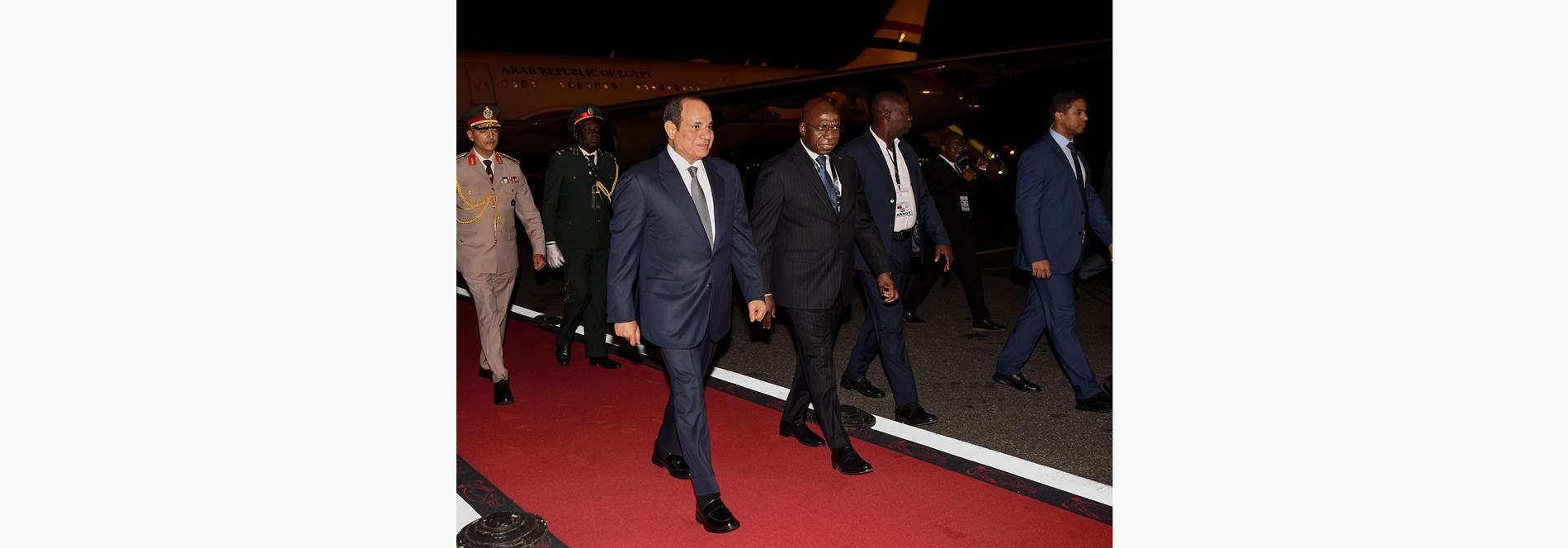 الرئيس عبد الفتاح السيسي يصل إلى العاصمة الأنجولية لواندا