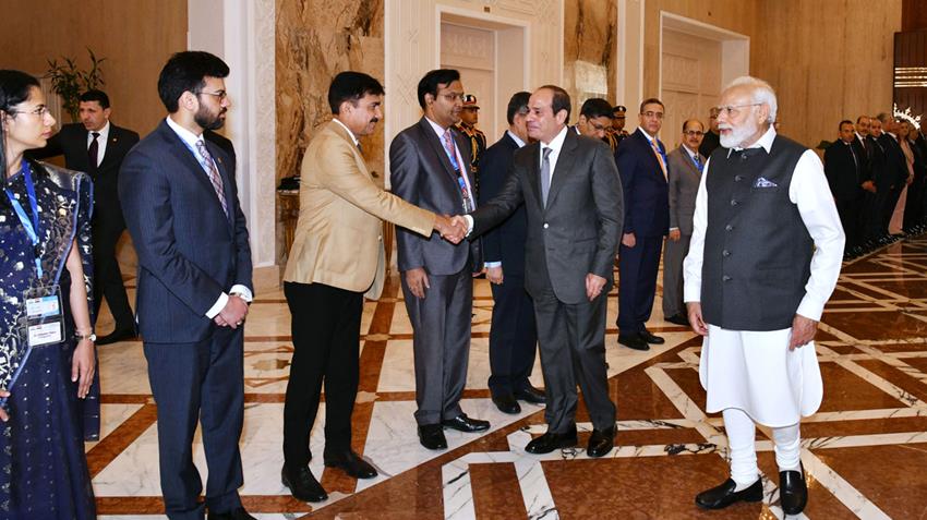 President El-Sisi Receives India's Prime Minister at Ittihadia Palace