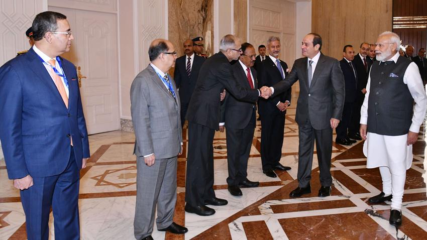 President El-Sisi Receives India's Prime Minister at Ittihadia Palace