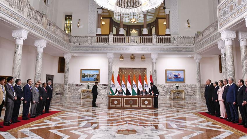 President El-Sisi Receives India's Prime Minister at Ittihadia Palace