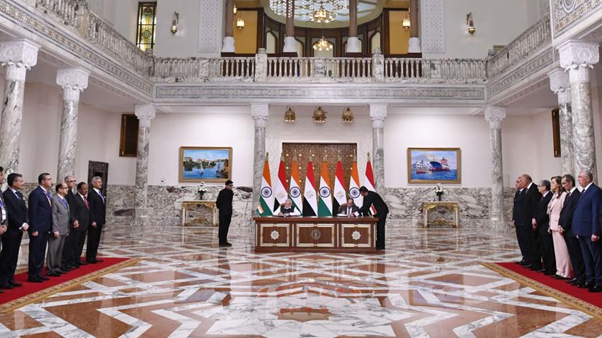 President El-Sisi Receives India's Prime Minister at Ittihadia Palace
