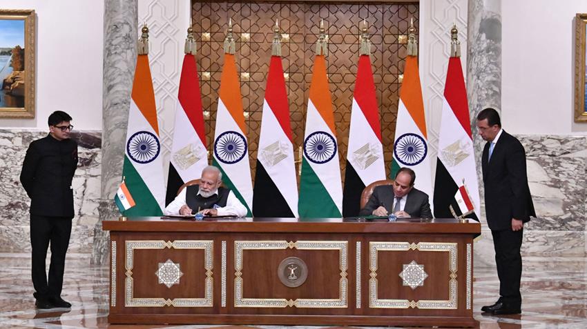 President El-Sisi Receives India's Prime Minister at Ittihadia Palace