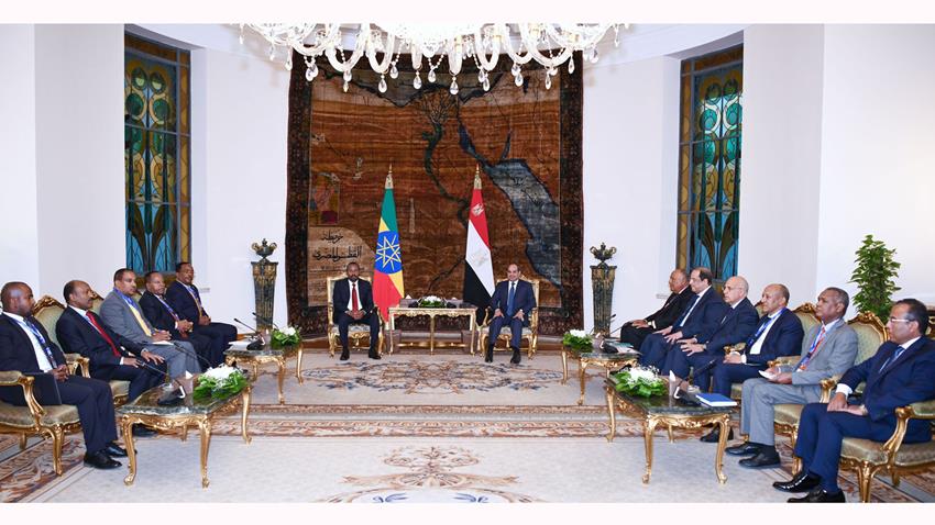 الرئيس عبد الفتاح السيسي يستقبل رئيس الوزراء الإثيوبي