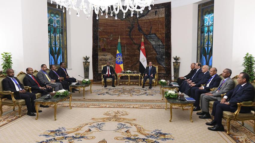الرئيس عبد الفتاح السيسي يستقبل رئيس الوزراء الإثيوبي