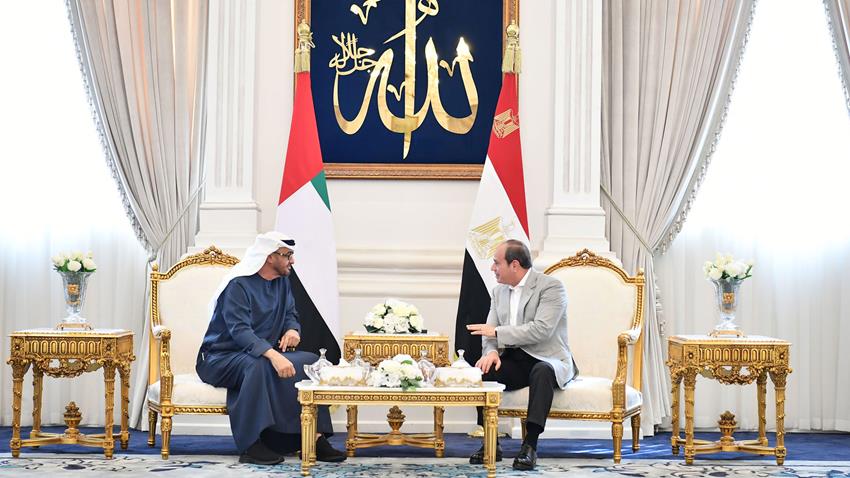 الرئيس عبد الفتاح السيسي يستقبل رئيس دولة الإمارات العربية المتحدة الشقيقة بمدينة العلمين