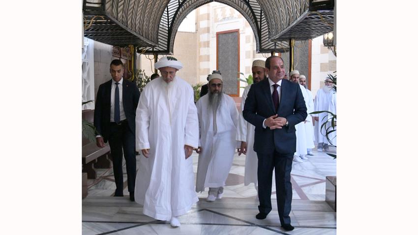 الرئيس عبد الفتاح السيسي يفتتح مسجد وضريح السيدة نفيسة بعد أعمال التجديد والترميم