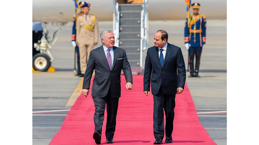 الرئيس عبد الفتاح السيسي يستقبل ملك المملكة الأردنية الهاشمية