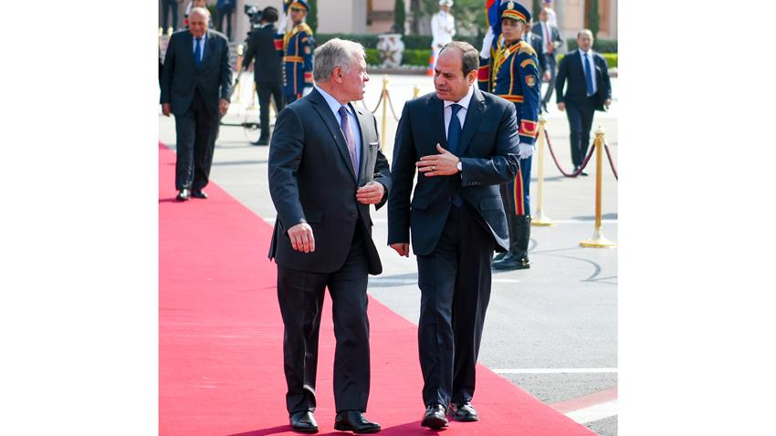 الرئيس عبد الفتاح السيسي يستقبل ملك المملكة الأردنية الهاشمية