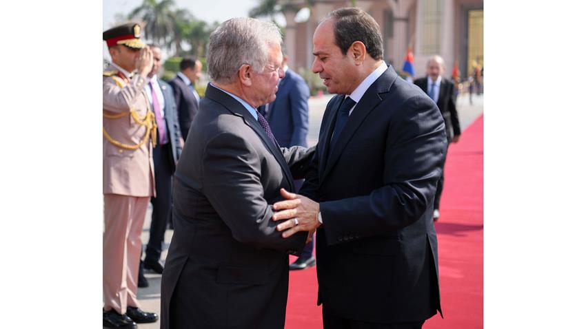 الرئيس عبد الفتاح السيسي يستقبل ملك المملكة الأردنية الهاشمية