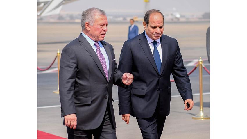 الرئيس عبد الفتاح السيسي يستقبل ملك المملكة الأردنية الهاشمية