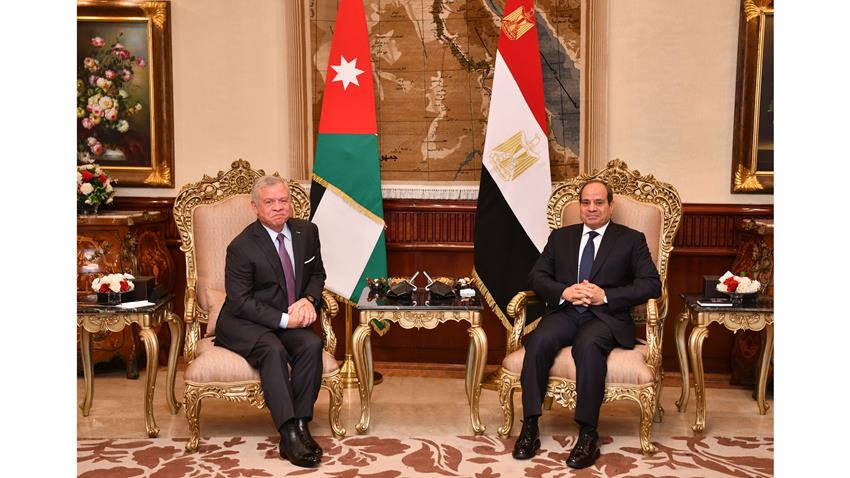 الرئيس عبد الفتاح السيسي يستقبل ملك المملكة الأردنية الهاشمية