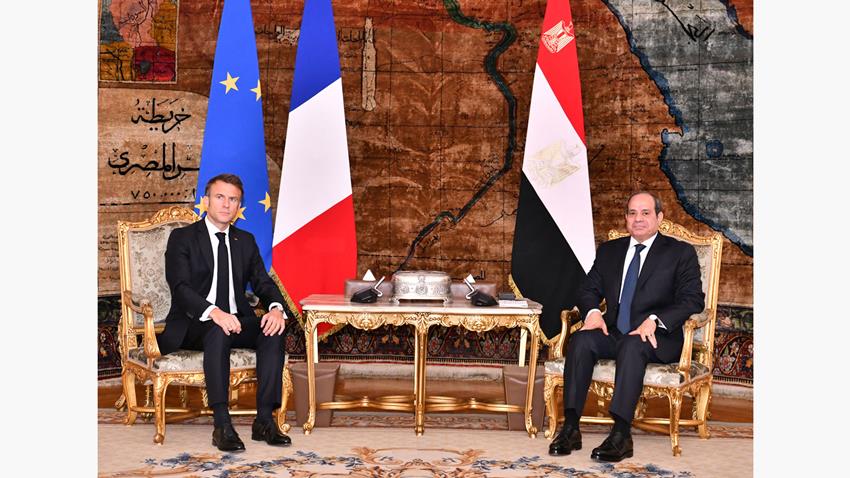 الرئيس عبد الفتاح السيسي يعقد قمة مصرية فرنسية بالقاهرة اليوم