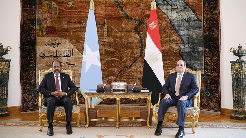 الرئيس عبد الفتاح السيسي يستقبل رئيس جمهورية الصومال الشقيقة بقصر الاتحادية