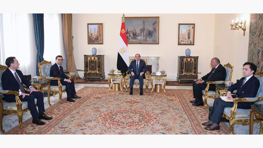 الرئيس عبد الفتاح السيسي يستقبل وزير الخارجية الفرنسي