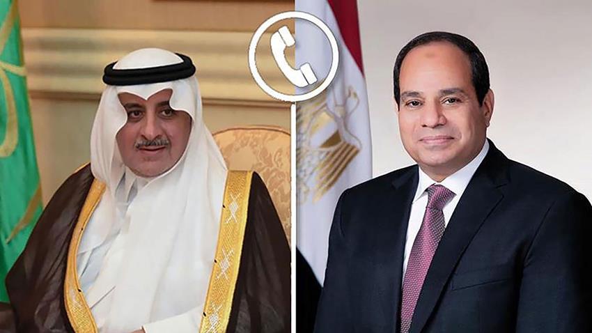 الرئيس عبد الفتاح السيسي يتلقى اتصالًا هاتفيًا أمير منطقة تبوك بالمملكة العربية السعودية