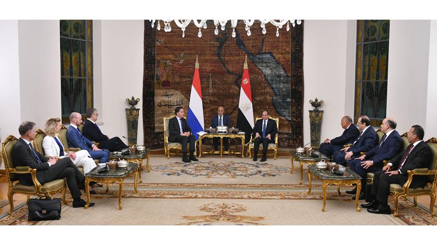الرئيس عبد الفتاح السيسي يستقبل رئيس وزراء مملكة هولندا