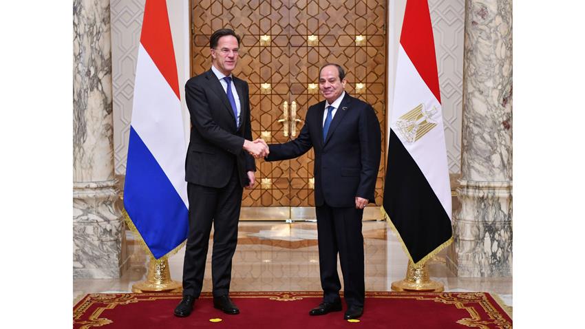 Le Président Al-Sissi reçoit le PM du Royaume des Pays-Bas