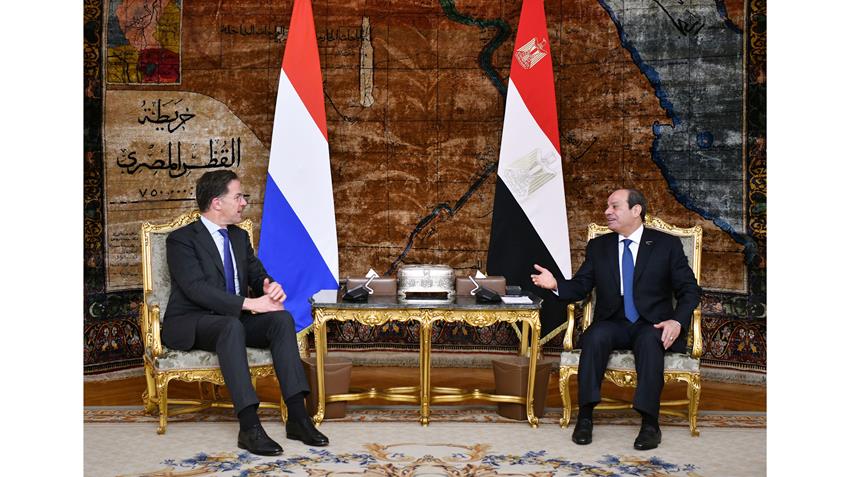 Le Président Al-Sissi reçoit le PM du Royaume des Pays-Bas