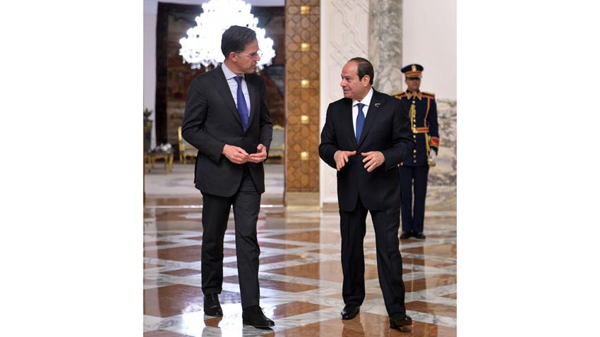 Le Président Al-Sissi reçoit le PM du Royaume des Pays-Bas