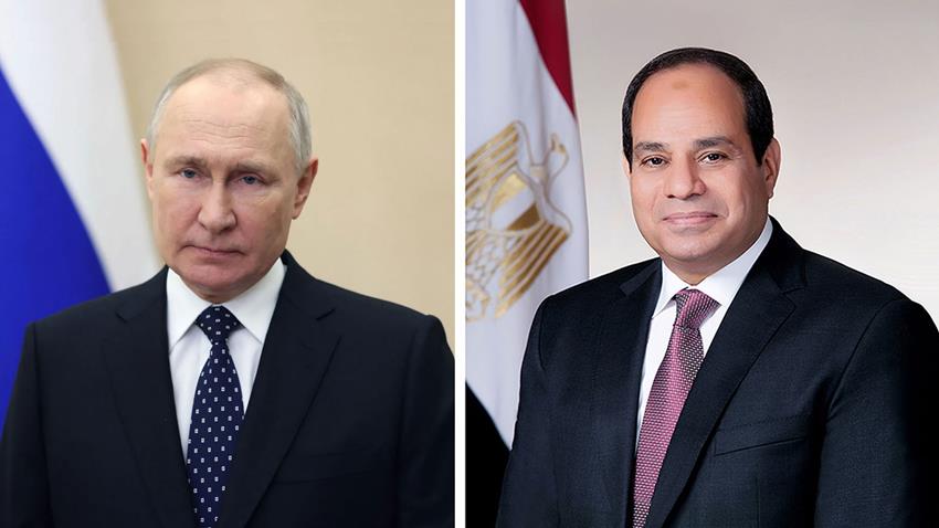 الرئيس عبد الفتاح السيسي يهنئ الرئيس فلاديمير بوتين بمناسبة إعادة انتخابه لفترة رئاسية