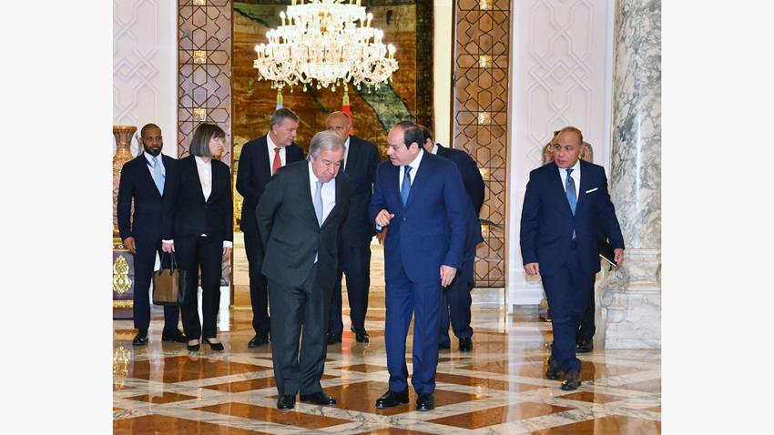 الرئيس عبد الفتاح السيسي يستقبل سكرتير عام الأمم المتحدة