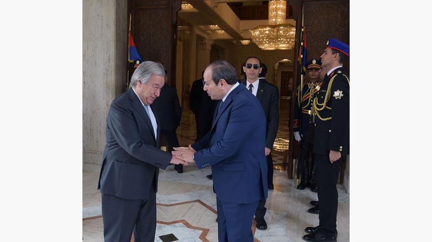 الرئيس عبد الفتاح السيسي يستقبل سكرتير عام الأمم المتحدة