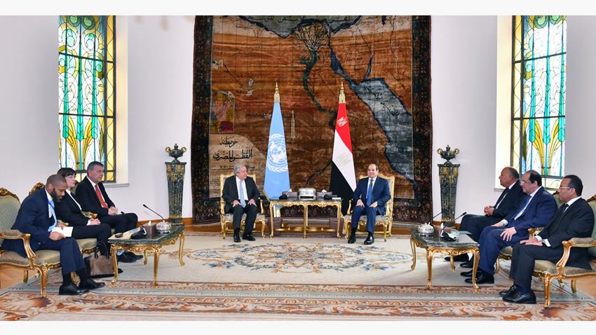 الرئيس عبد الفتاح السيسي يستقبل سكرتير عام الأمم المتحدة