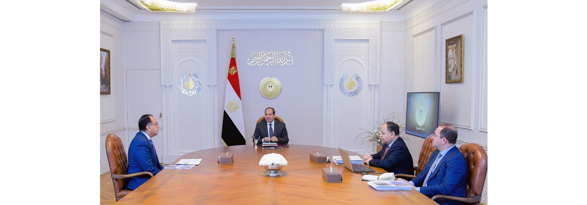 President El-Sisi Meets Prime Minister,  Minister of Finance