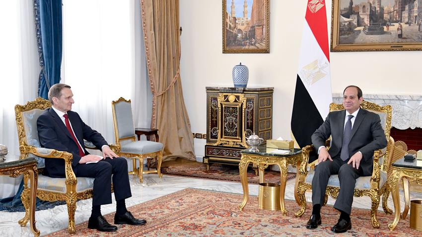 الرئيس عبد الفتاح السيسي يستقبل رئيس جهاز الاستخبارات الخارجية الروسية
