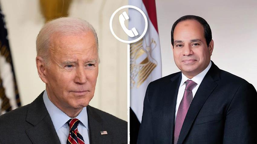 الرئيس عبد الفتاح السيسي يتلقى اتصالًا هاتفيًا من الرئيس الأمريكي