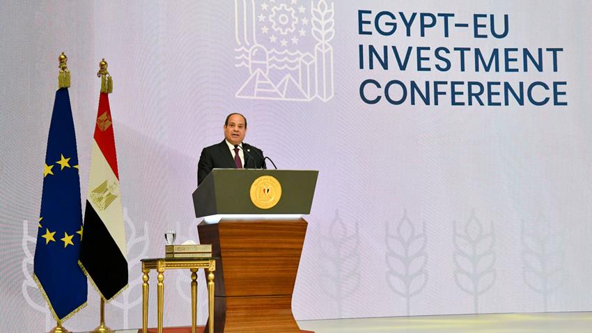 كلمة الرئيس عبد الفتاح السيسي خلال الجلسة الافتتاحية لمؤتمر الاستثمار بين مصر والاتحاد الأوروبي