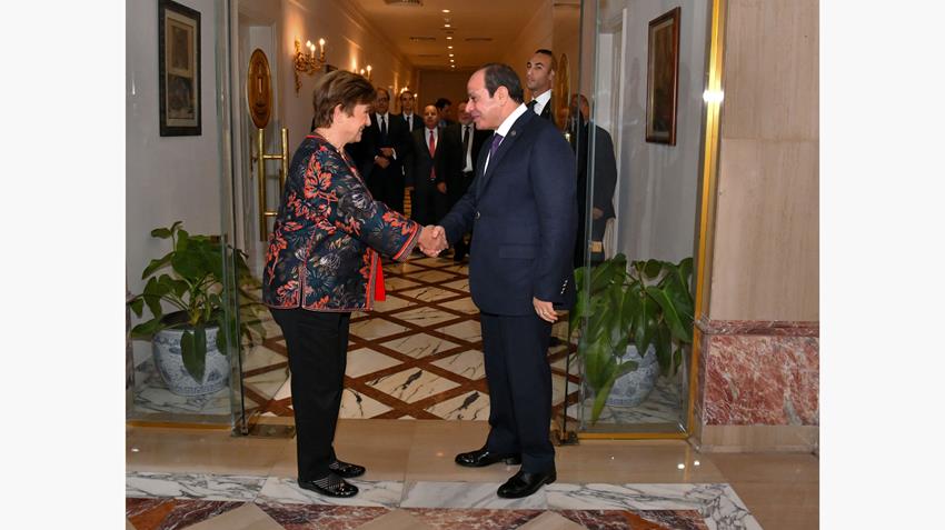 الرئيس عبد الفتاح السيسي يستقبل مدير عام صندوق النقد الدولي