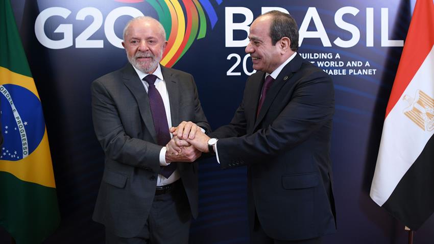الرئيس عبد الفتاح السيسي يلتقي الرئيس البرازيلي بمدينة ريو دي جانيرو في البرازيل