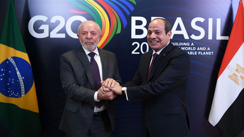 السيد الرئيس يلتقي الرئيس البرازيلي على هامش قمة مجموعة العشرين المنعقدة بريو دي جانيرو في البرازيل