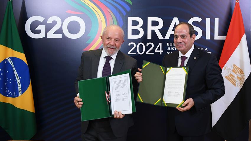 الرئيس عبد الفتاح السيسي يلتقي الرئيس البرازيلي بمدينة ريو دي جانيرو في البرازيل