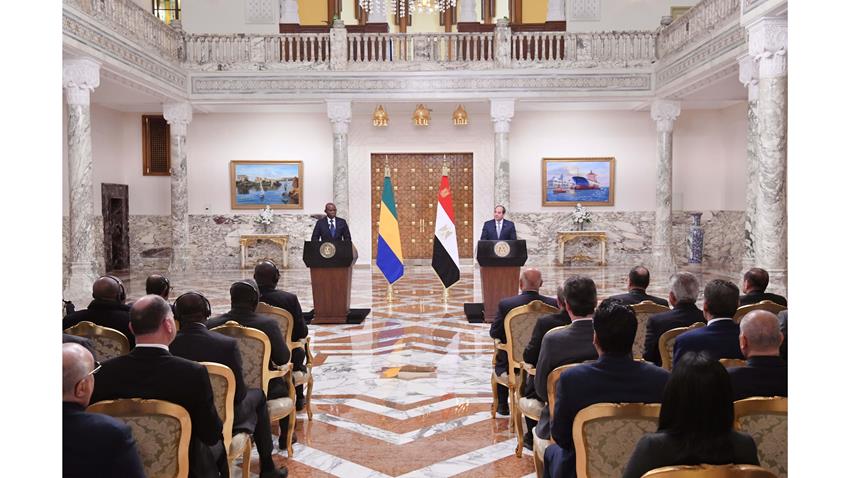 كلمة الرئيس عبد الفتاح السيسي خلال المؤتمر الصحفي المشترك مع الرئيس الانتقالي للجمهورية الجابونية